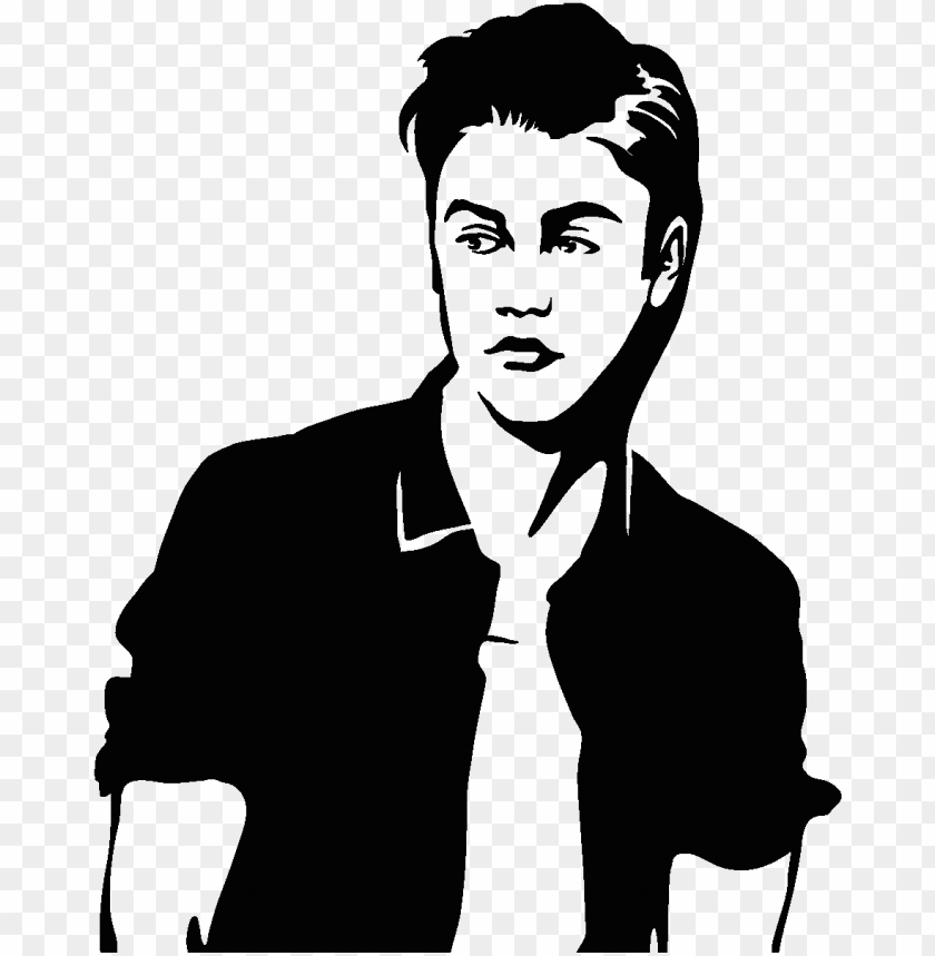 Justin Bieber Black And White Png Image With Transparent