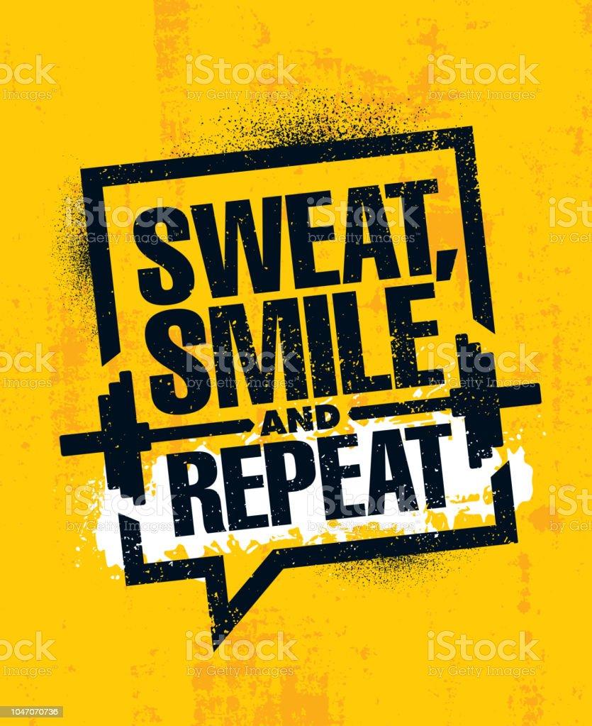 Sweat Smile And Repeat Inspiring Workout Fitness Gym