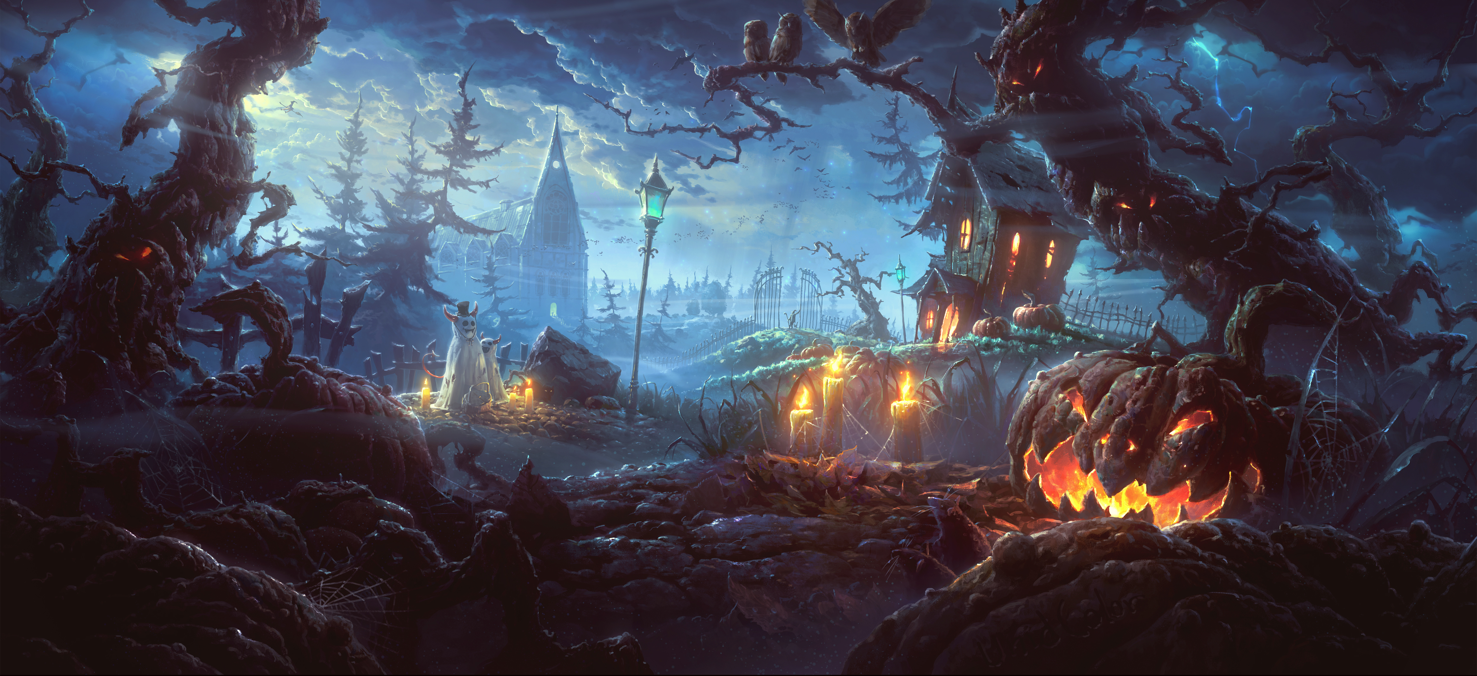 Holiday Jack O Lantern Village Scary Halloween Night