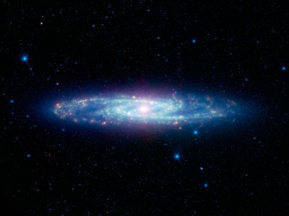 Sculptor Galaxy Spitzer Telescope Space Wallpaper