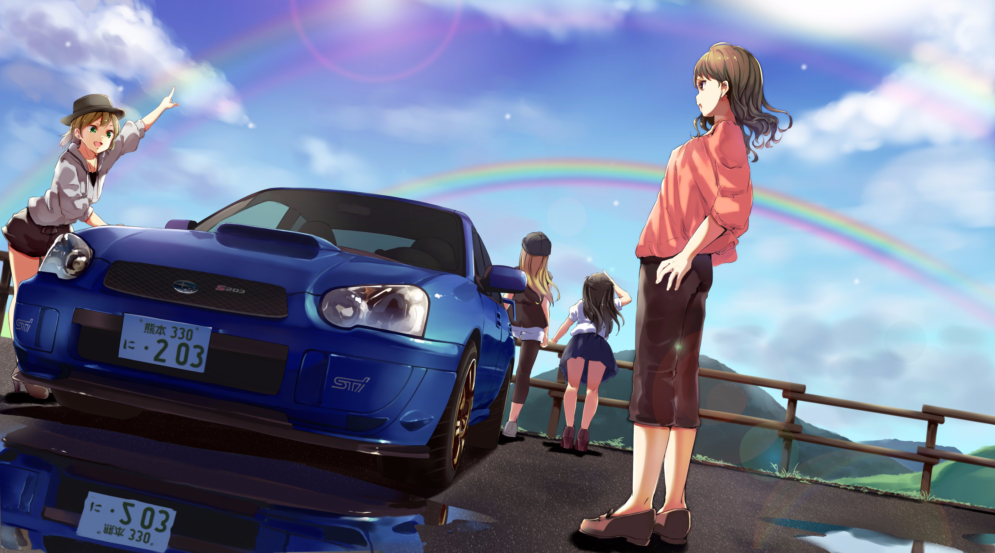 Anime Girl Racing Car Art 4K Phone iPhone Wallpaper #4670b