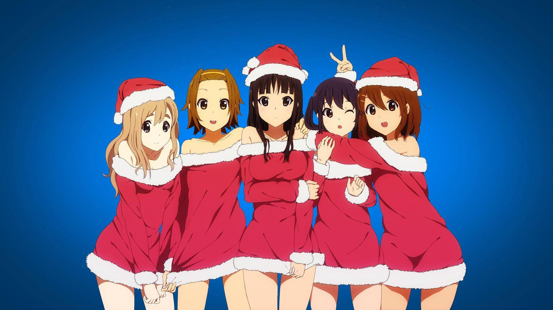 Anime Christmas K On Santa Girls Wallpaper