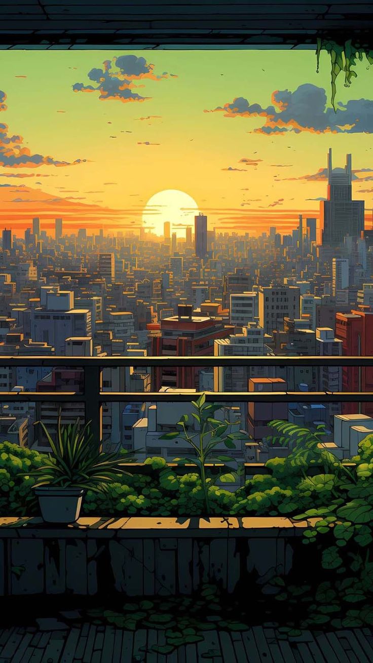 Sunset City S By Naturaeon Wallpaper