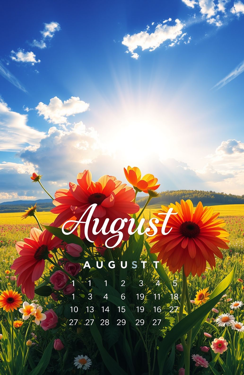 August Calendar Wallpaper