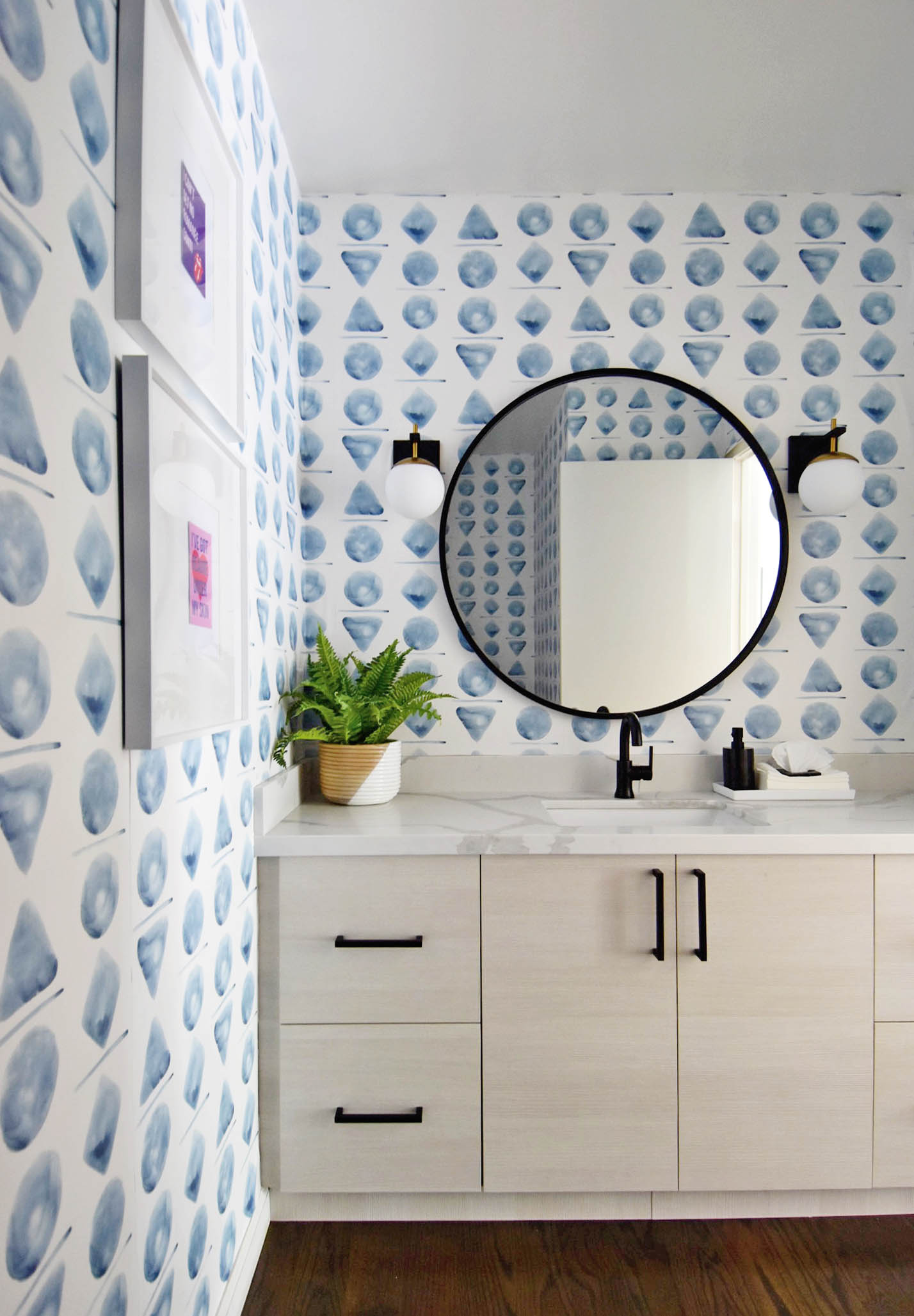 Modern Watercolor Powder Room Reveal And How To Design Your Own