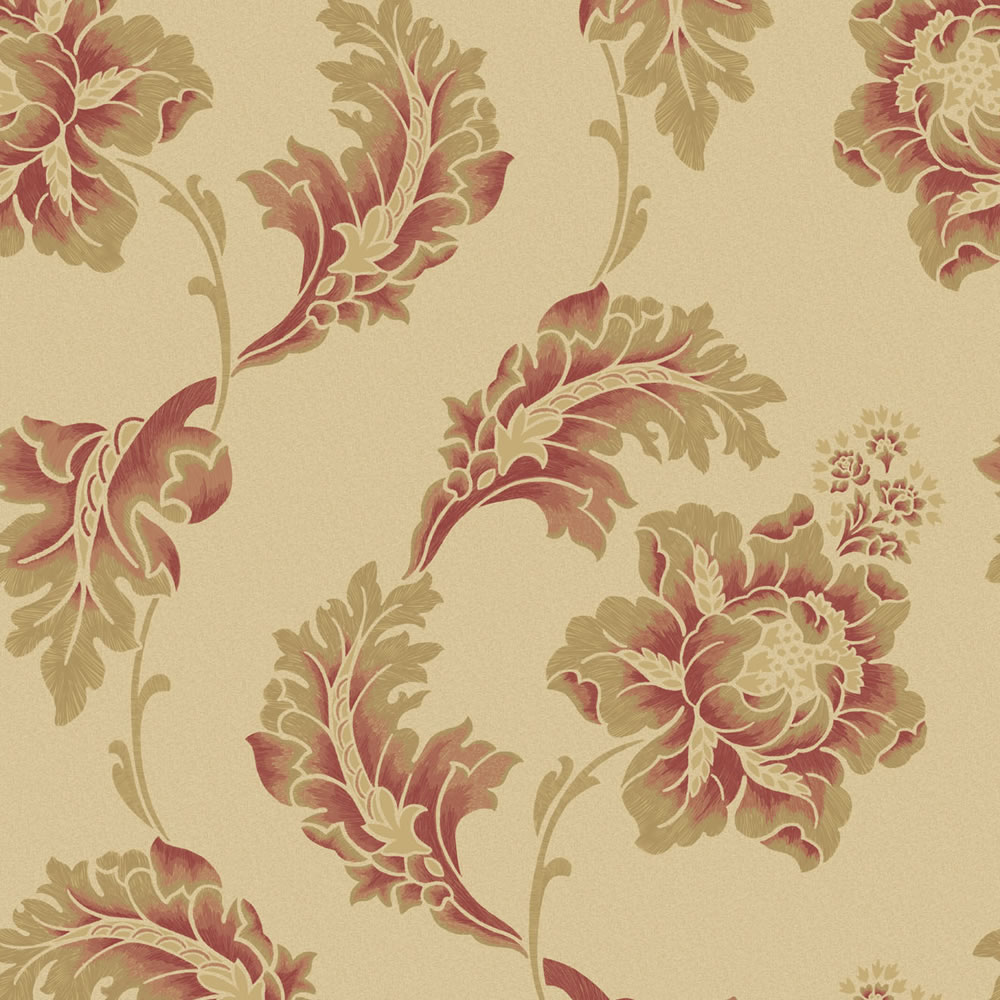 Opus Florentina Cranberry Beige Wallpaper