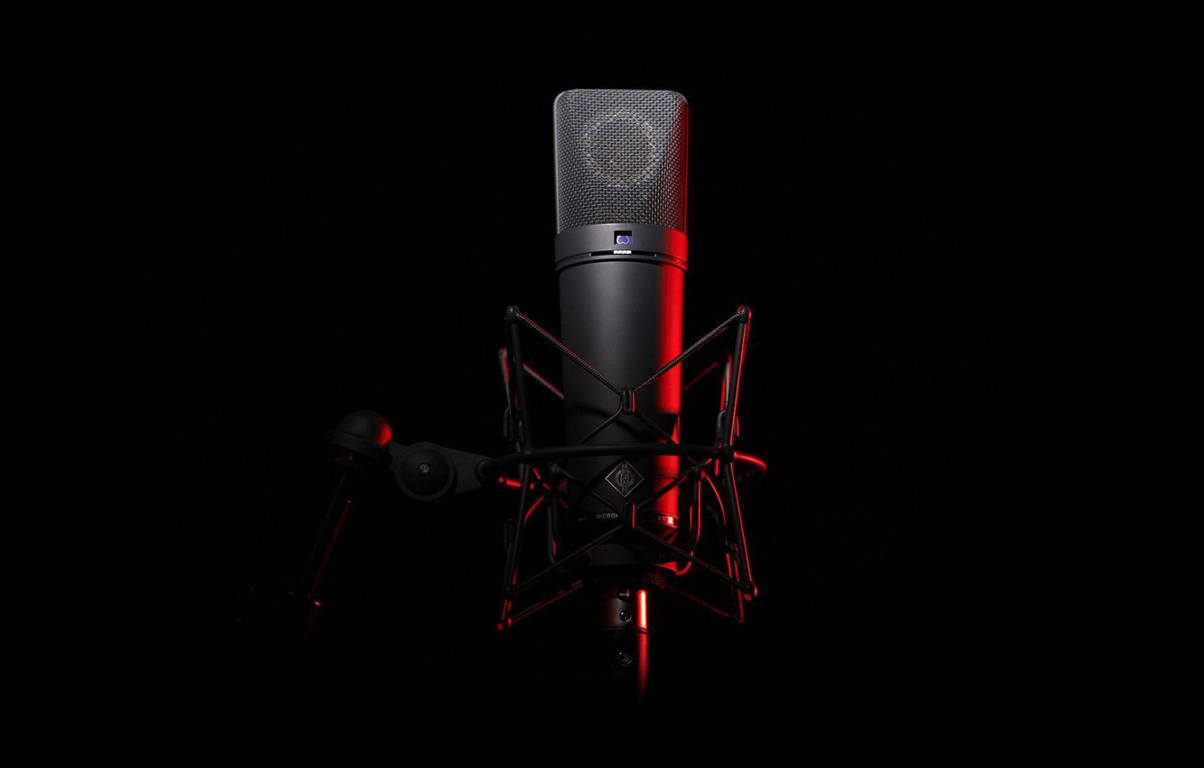 Wallpaper Black Red Studio Microphone Image For Desktop