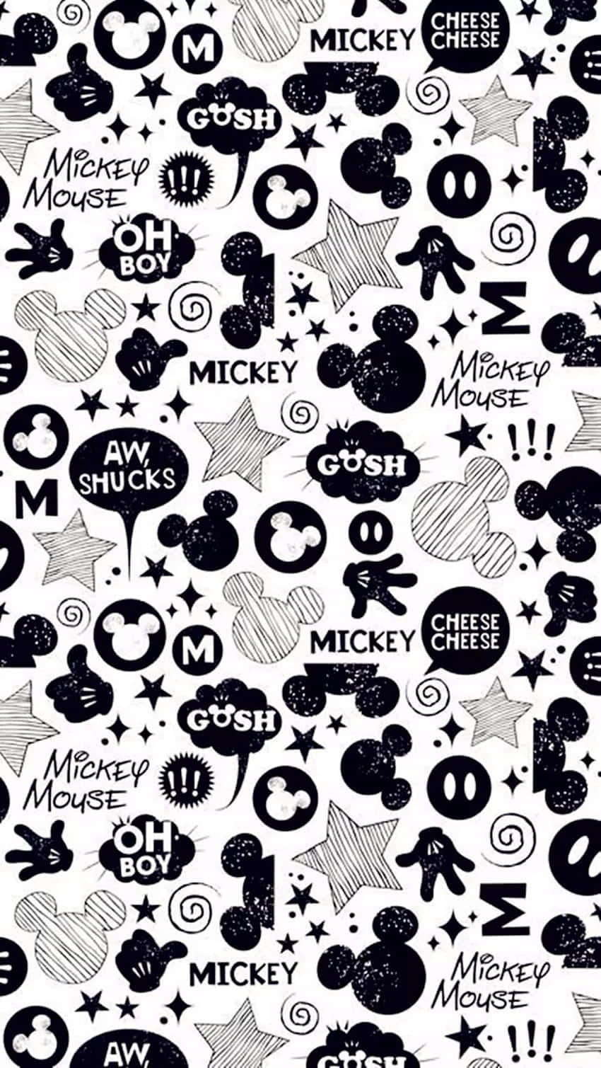 Mickey Mouse Desktop Wallpaper Black And White
