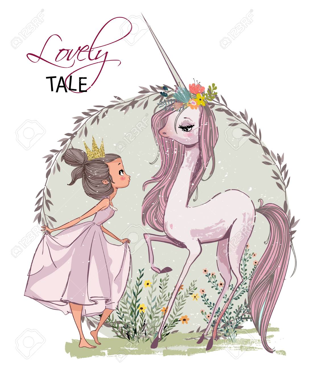 Cute Unicorn With Girl Royalty Svg Cliparts Vectors And