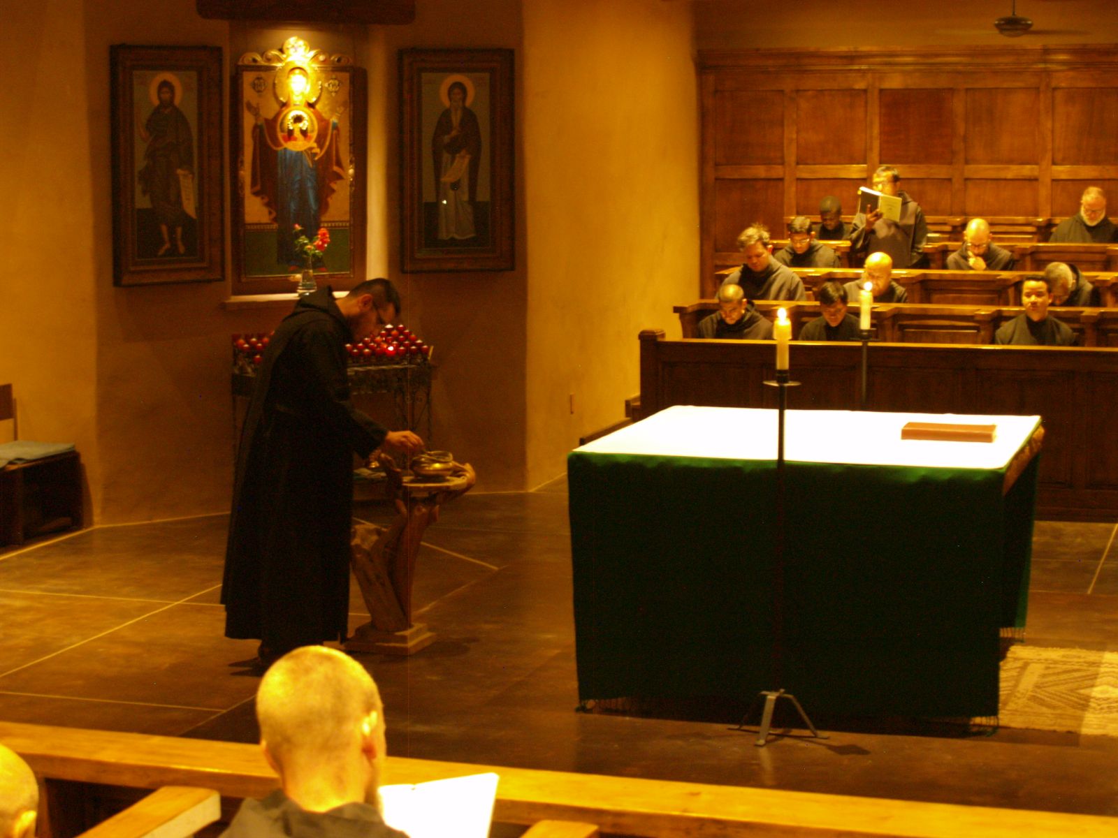 Monastic Choir At A Sunday Lauds Benedictine Abbey Of Christ In