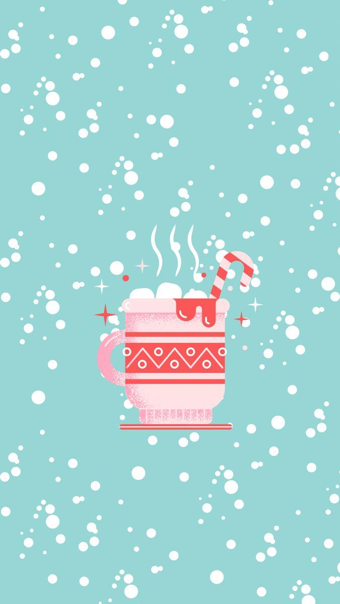 Hot Cocoa Icon In Christmas Phone Wallpaper Cute