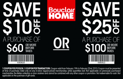 Bouclair Home Canada Coupons Save Off A Purchase Of Or More