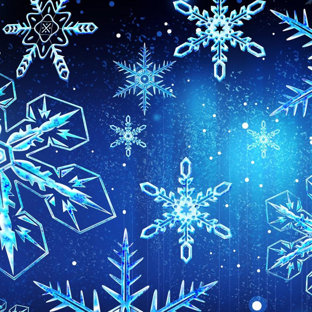 Blue Snowflakes Wallpaper For Apple iPad X