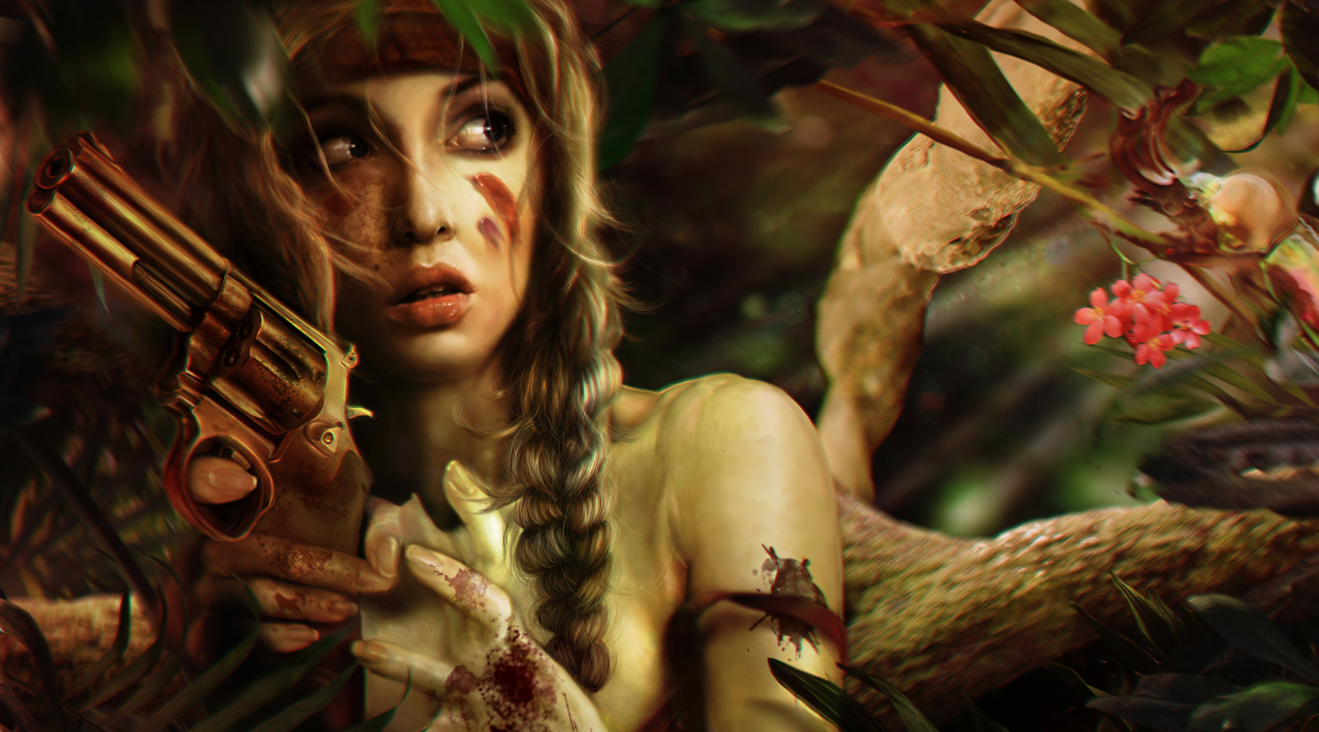 Fantasy Girl In Wild Forest Gunning Hp 1080p