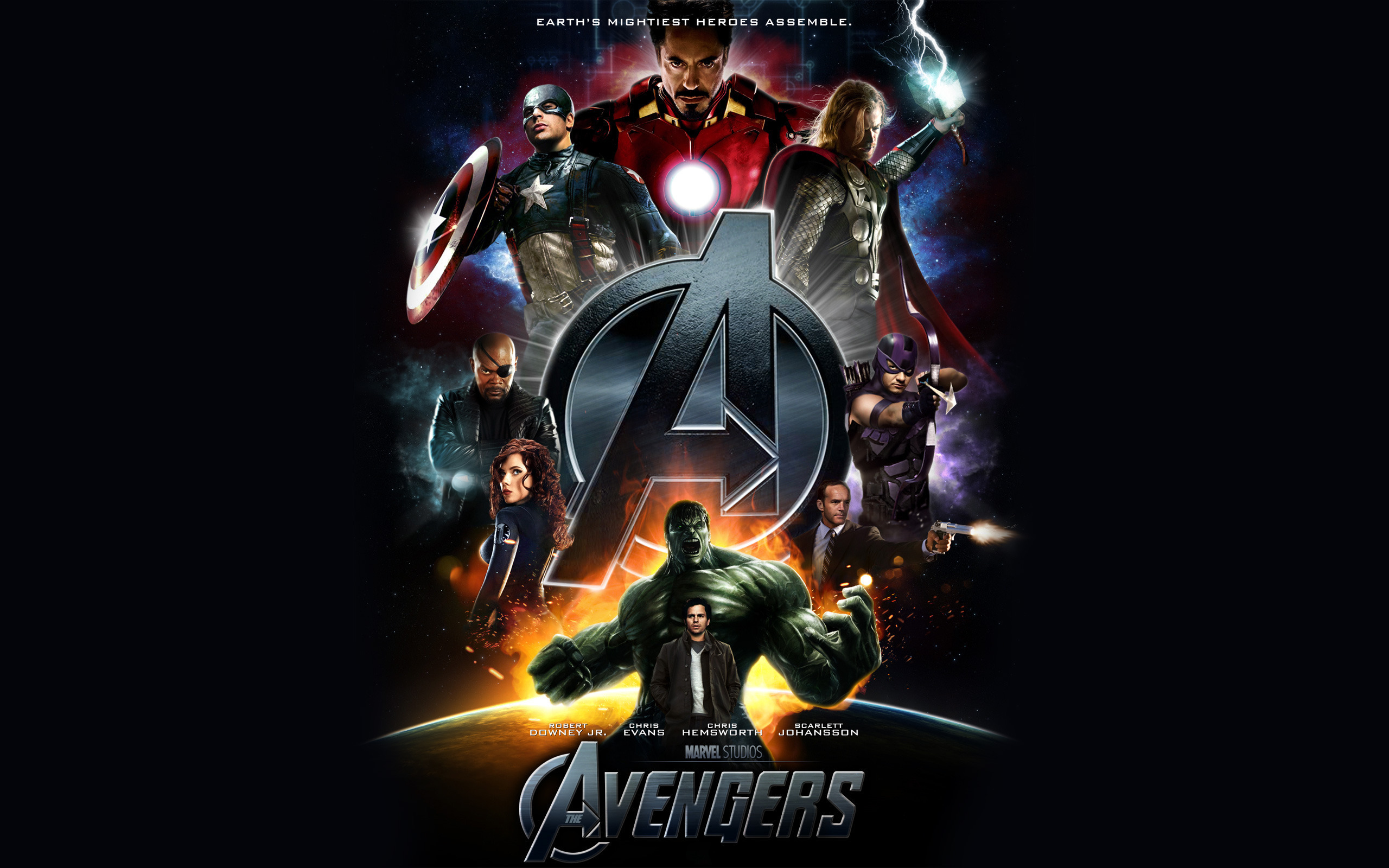 Hulk Hawkeye Black Widow Nick Fury Thor Captain America Iron Wallpaper