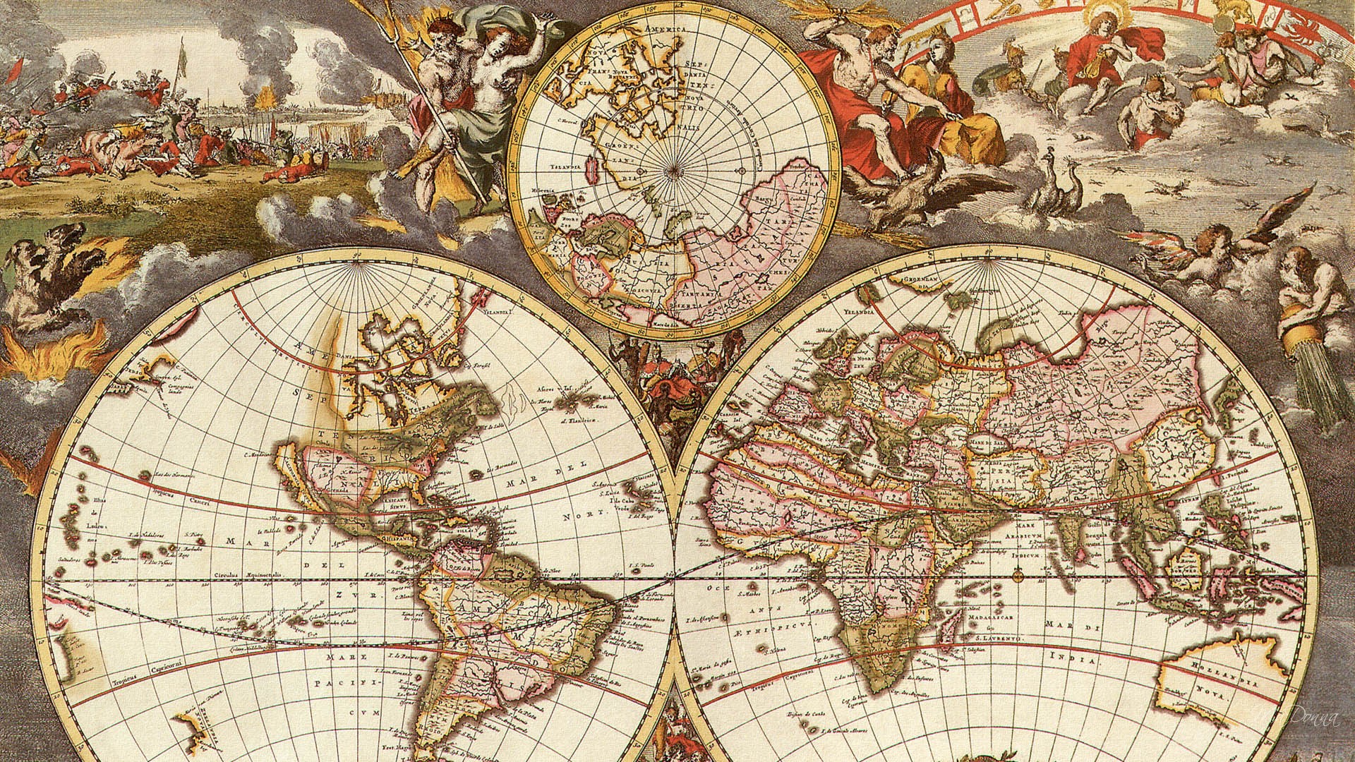 World Map Wallpaper Old Five