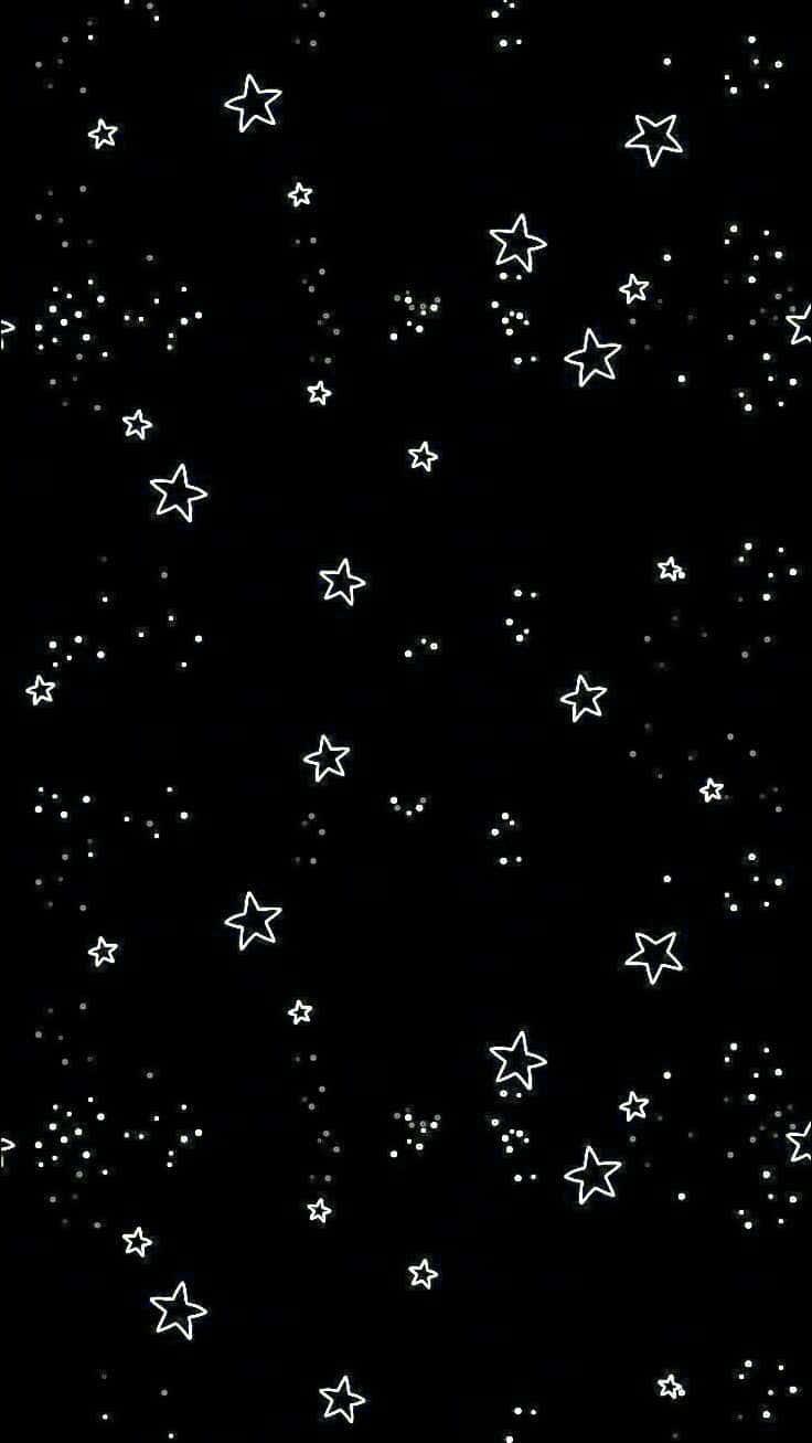 Aesthetic White And Black iPhone Stars In Sky Wallpaper