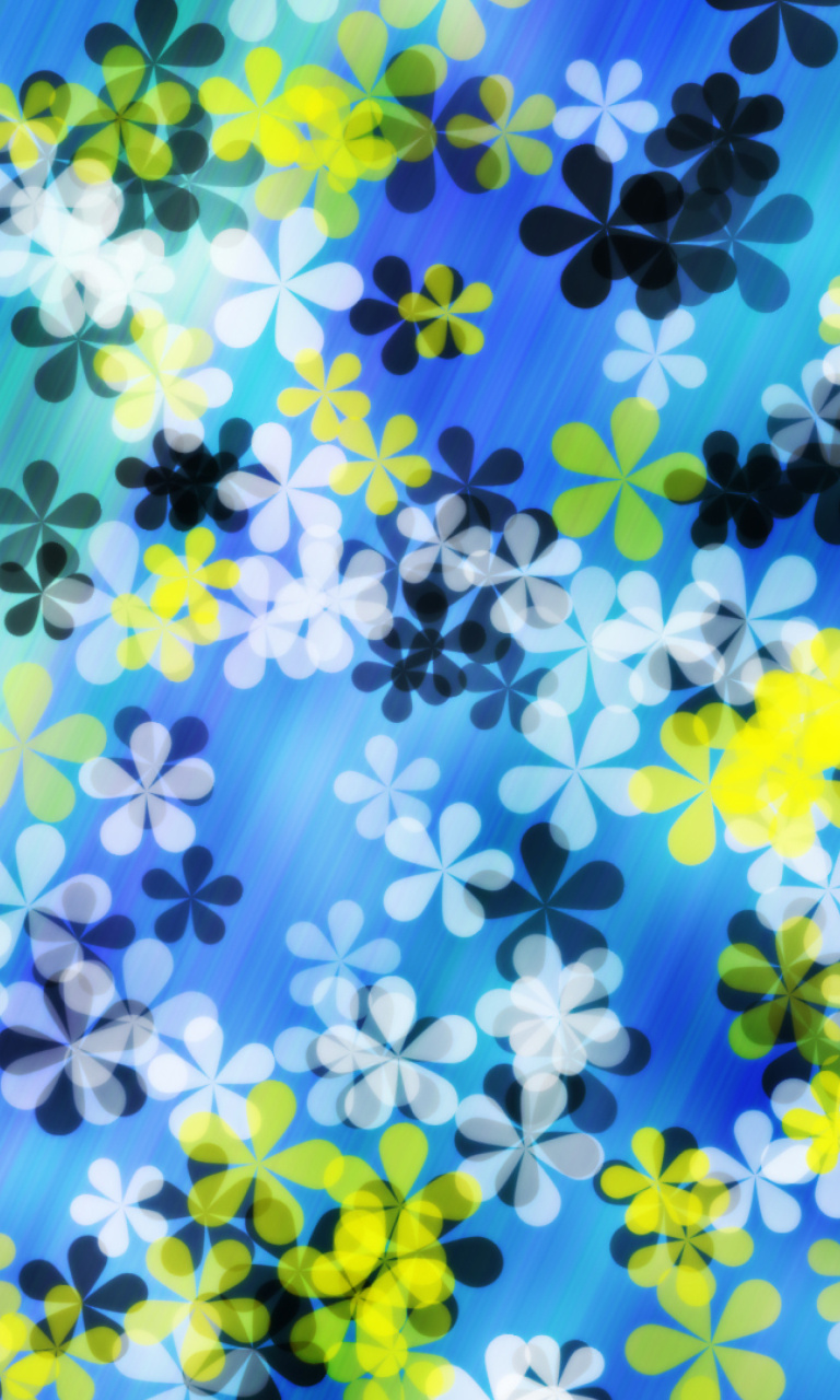 Yellow And Blue Flowers Pattern Wallpaper768x1280 Wallpaper