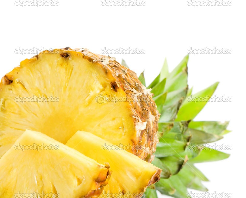 Fresh Slice Pineapple White Background HD Wallpaper