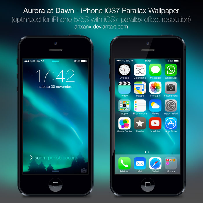 Aurora at Dawn   iPhone 55S iOS7 Wallpaper by anxanx on