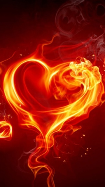 Fire Heart Nokia Es With Music Cell Phone Wallpaper