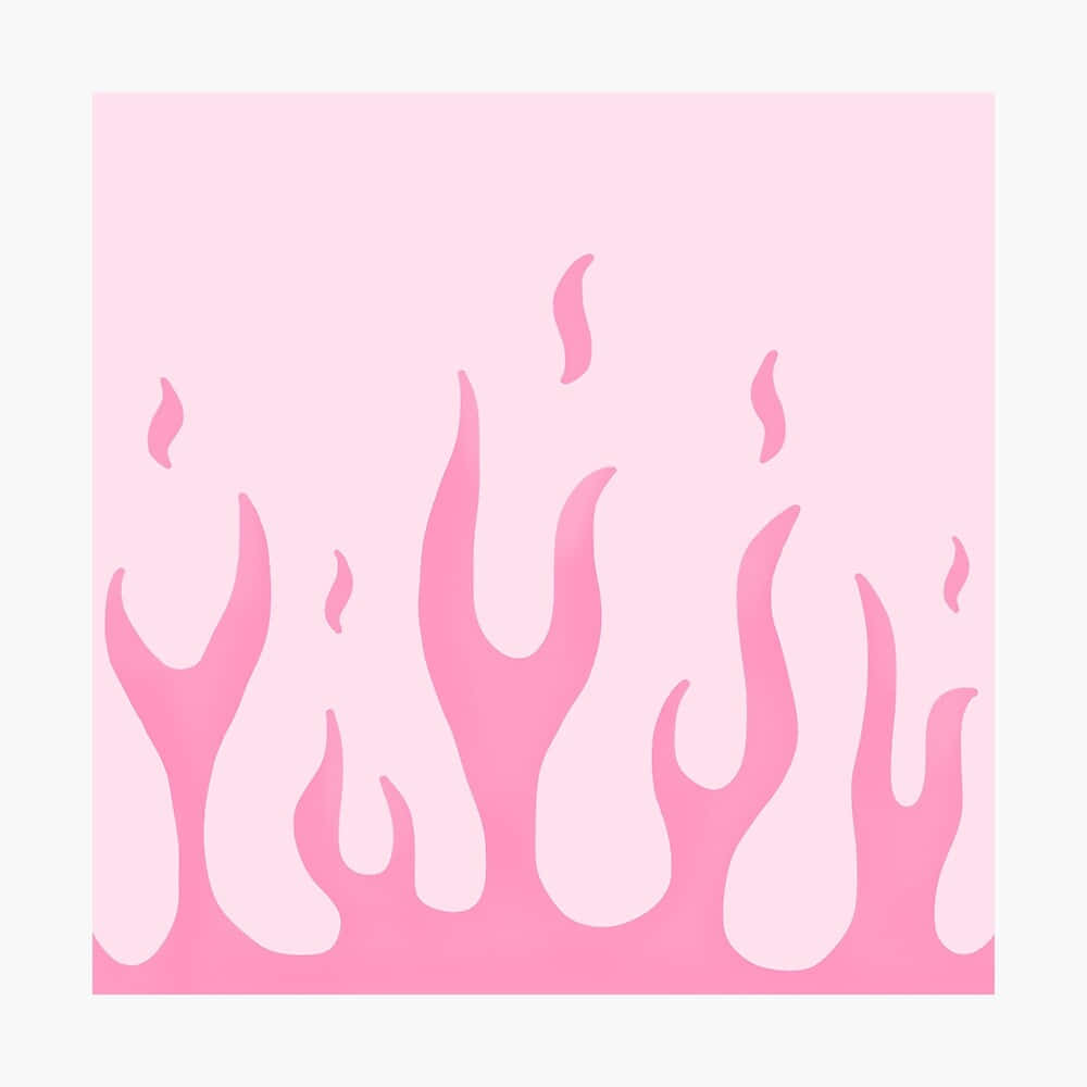 A Pink Flames With White Wallpaper