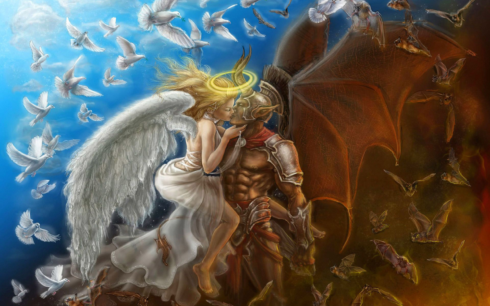 Love Between Angel And Demon Wallpaper