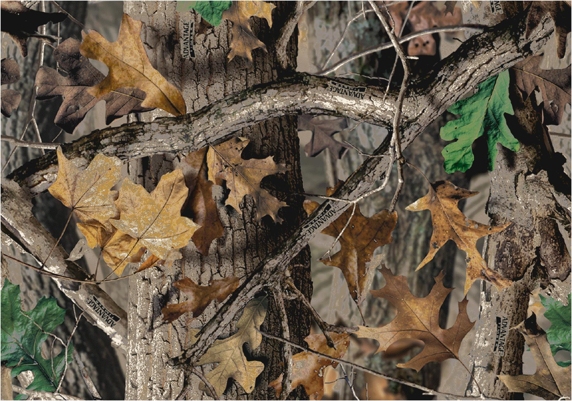 Camouflage pattern with leaves and branches