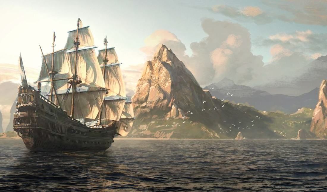 Ac4 Black Flag Caribbean Sea Sailing Ships Fish
