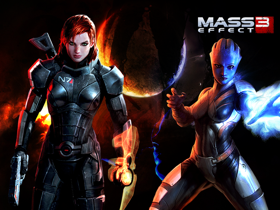 Femshep And Liara One Last Kiss Wallpaper By Suicidebyinsecticide