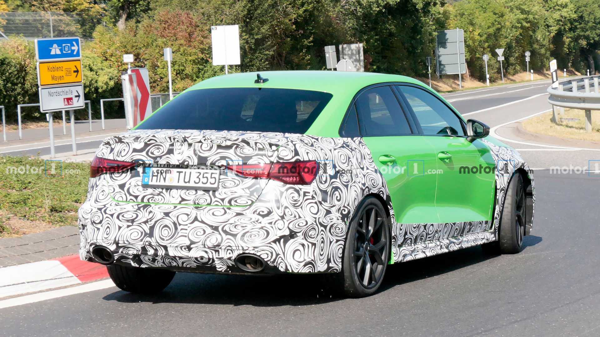 New Audi Rs3 Sedan Spied Going All Out At The Nurburgring