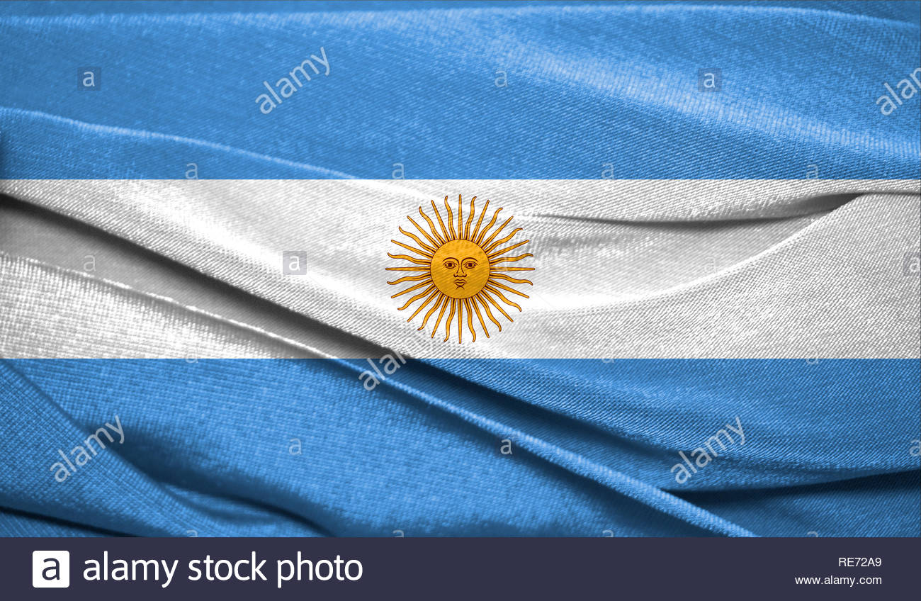Realistic Flag Of Argentina On The Wavy Surface Fabric Perfect