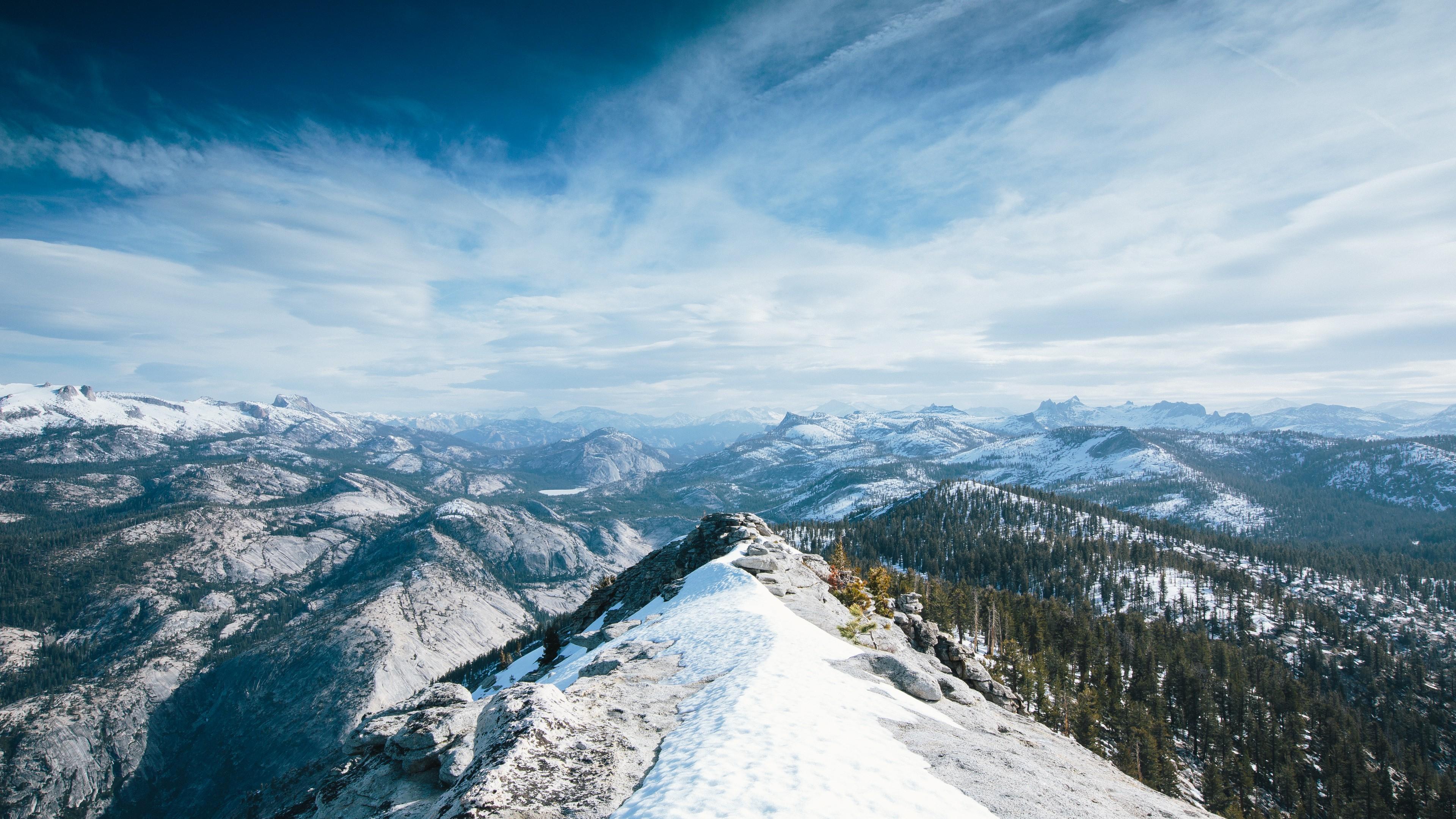 Wallpaper Yosemite 5k 4k 8k Winter Snow Forest
