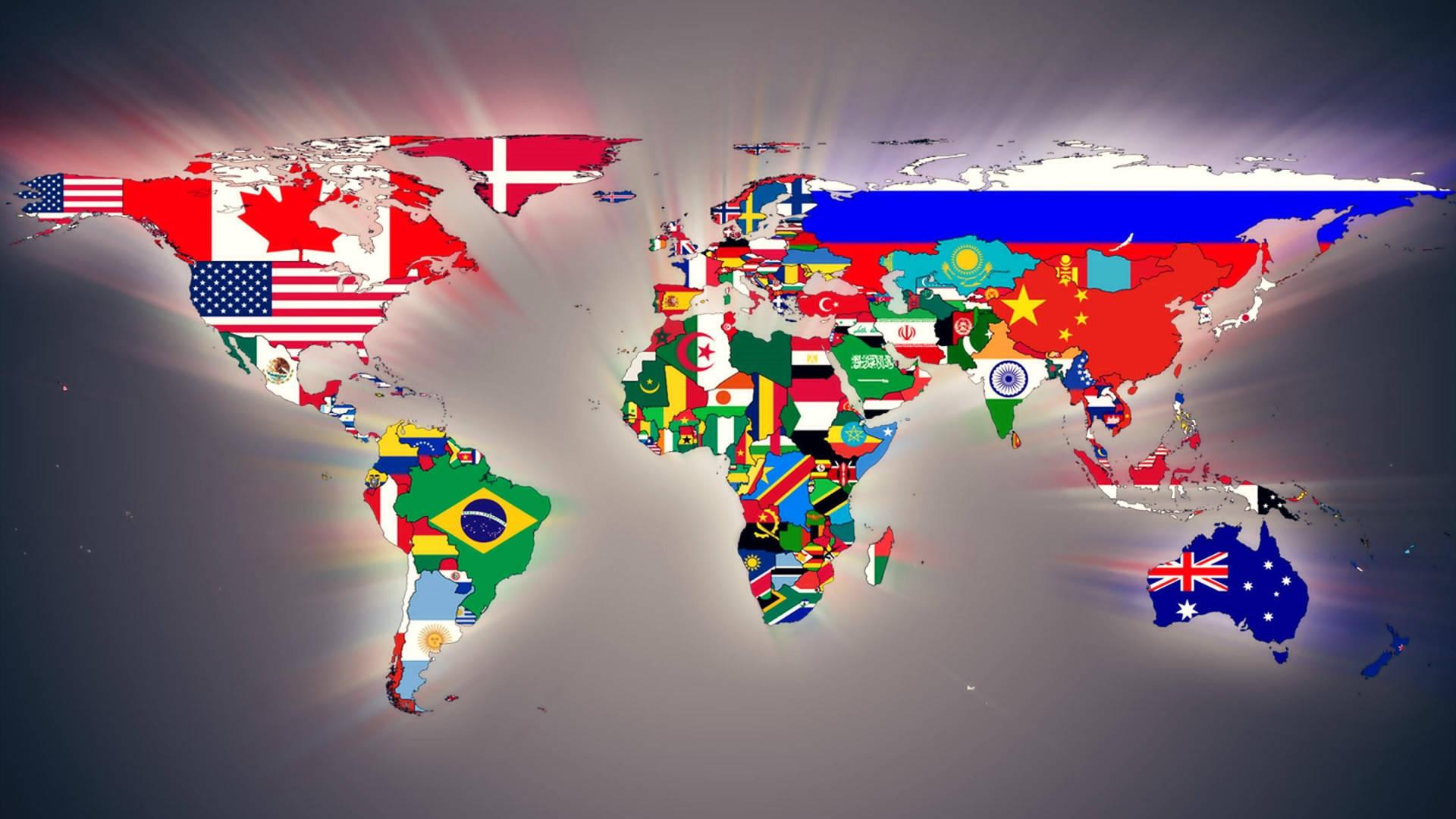World Map 4k Flags Wallpaper
