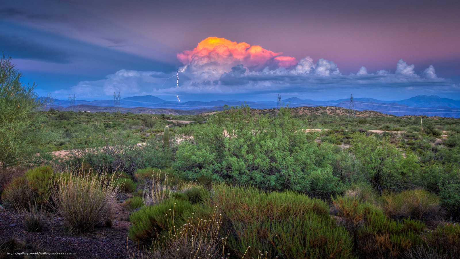 Download wallpaper strike thunderhead Scottsdale Arizona 1600x900