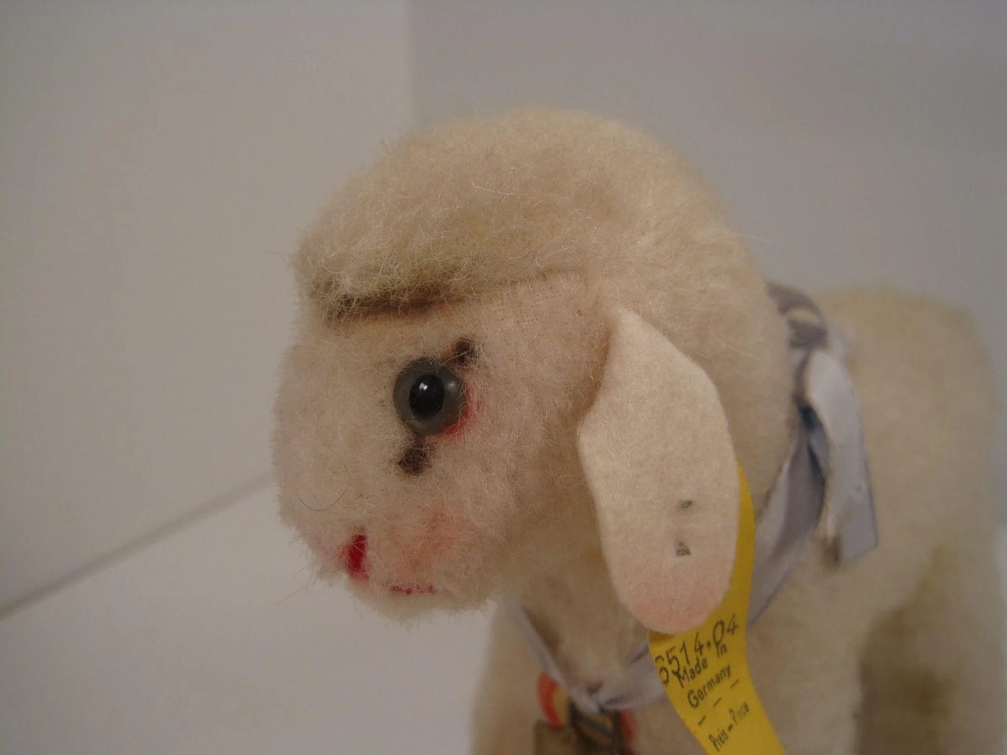 Steiff S Medium Lamby Lamb With All Ids And A Blue Ribbon