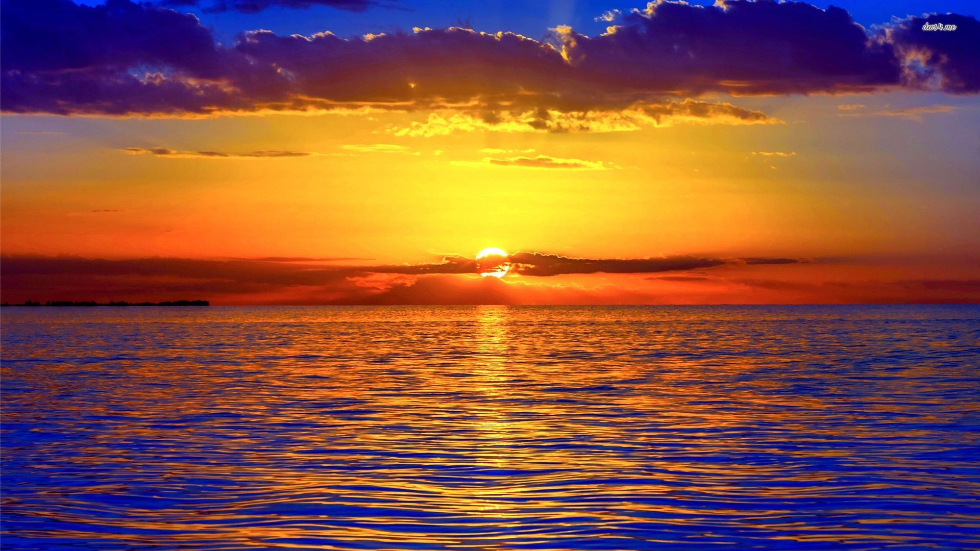 Colorful Beach Sunrise HD Background Wallpaper