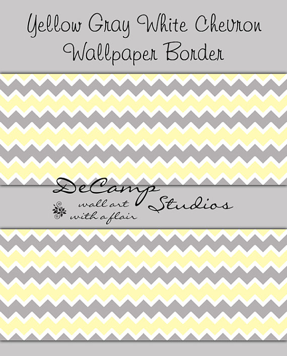 🔥 Free download YELLOW GREY GRAY Chevron Wallpaper Border Wall Decal Baby Girl Boy [570x707] for