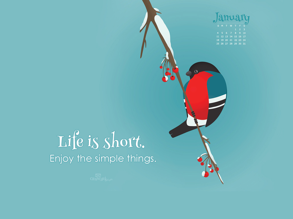    Life is Short Desktop Calendar  Monthly Calendars Wallpaper 1024x768