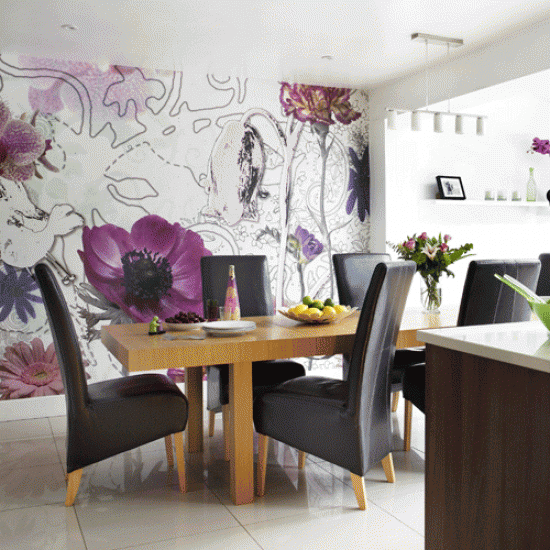 Dining room feature wall Dining room wallpaper ideas housetohome 550x550