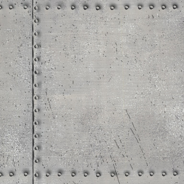 Metal Panel Riveted Wallpaper Silver