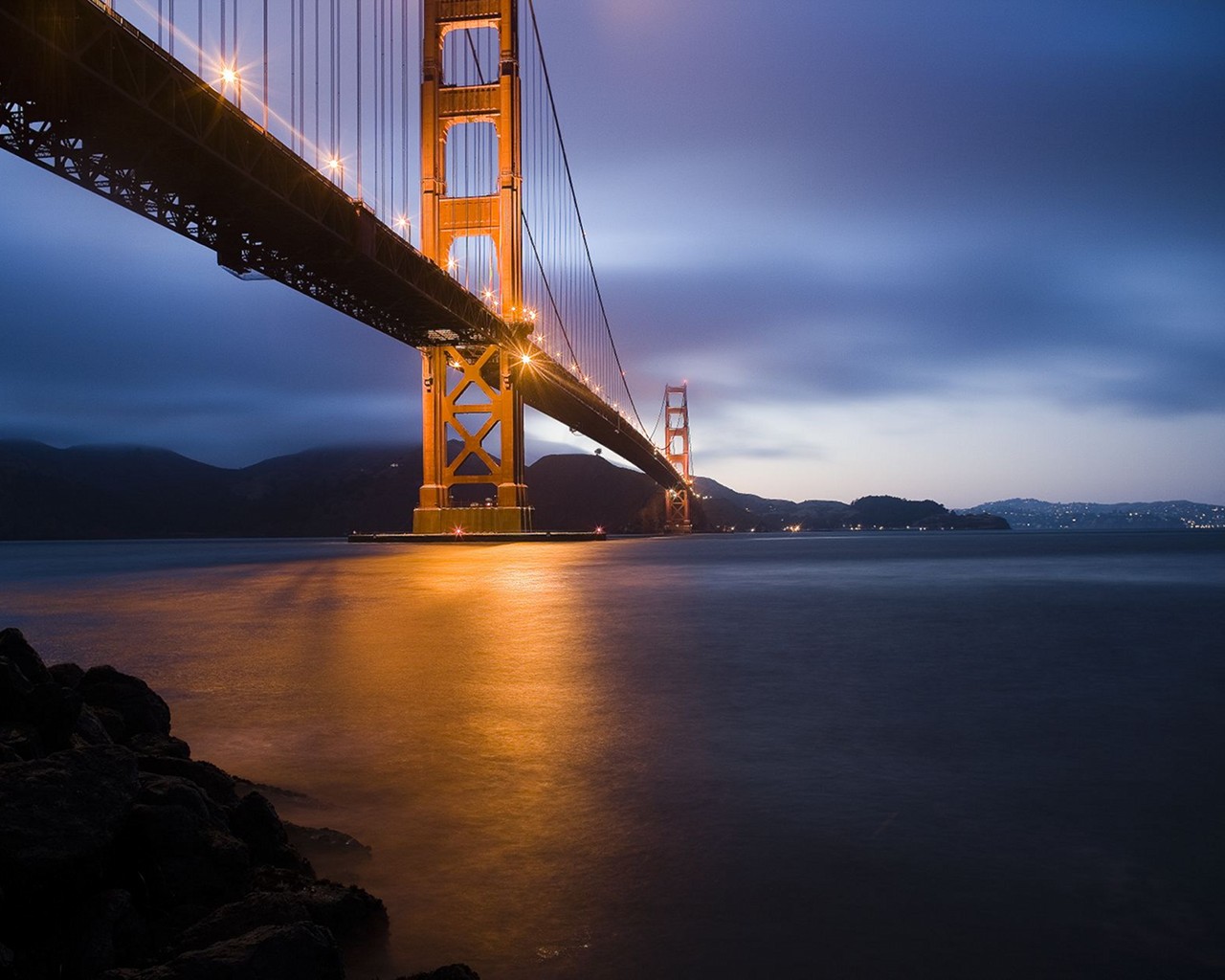 Golden Gate Bridge Dusk Desktop Wallpaper Preview wallcapernet