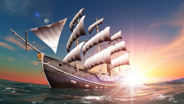 Beautiful Sailing Ship Desktop Background HD Wallpaper