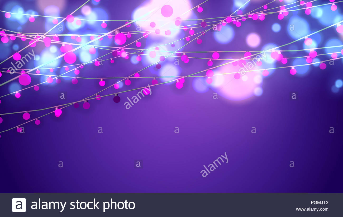 A Merry 3d Illustration Of Christmas String Garlands From Pink
