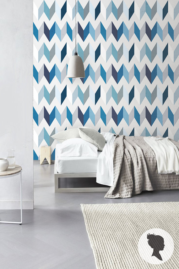Peel and Stick Chevron Pattern Removable Wallpaper by Livettes 570x855