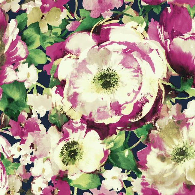 From Burke Decor Watercolor Poppy Wallpaper In Fuschia Design By Carey