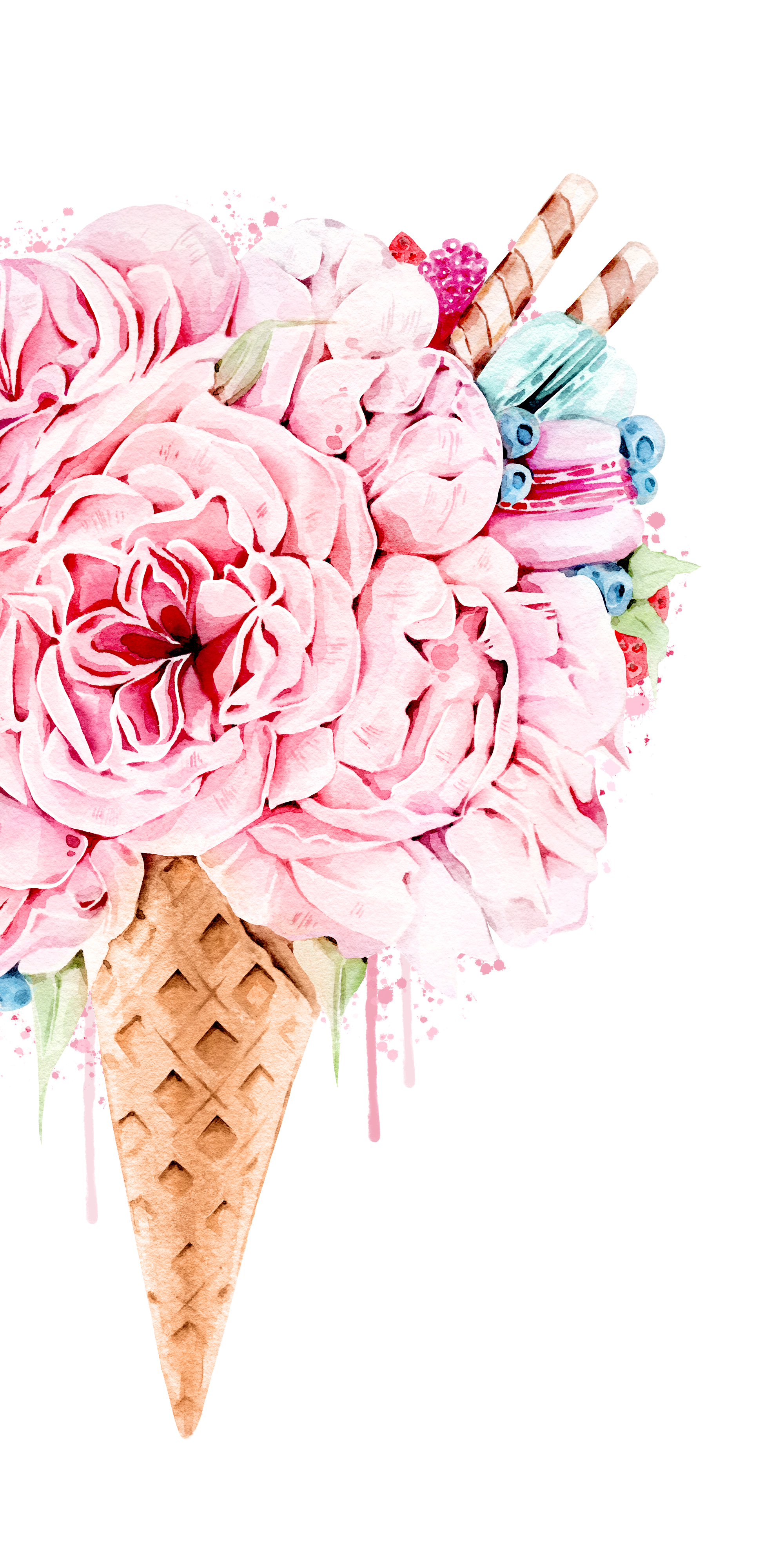 iPhone Xs Max Case Floral Ice Cream By Victoria Ryabinina In