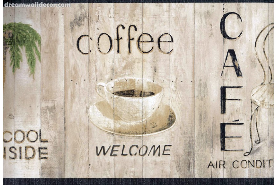 Welcome Coffee Shop Wallpaper Border