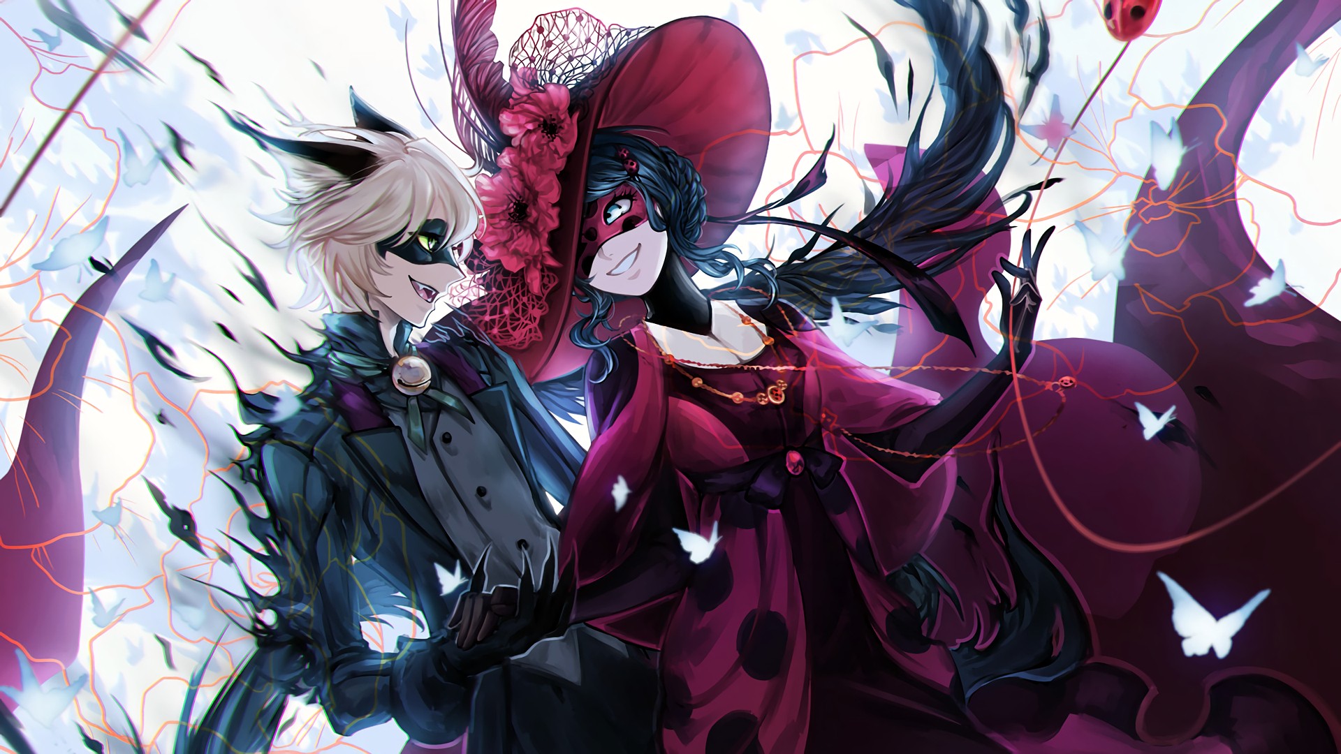 Anime Fanart Ladybug And Cat Noir Kiss Wallpaper