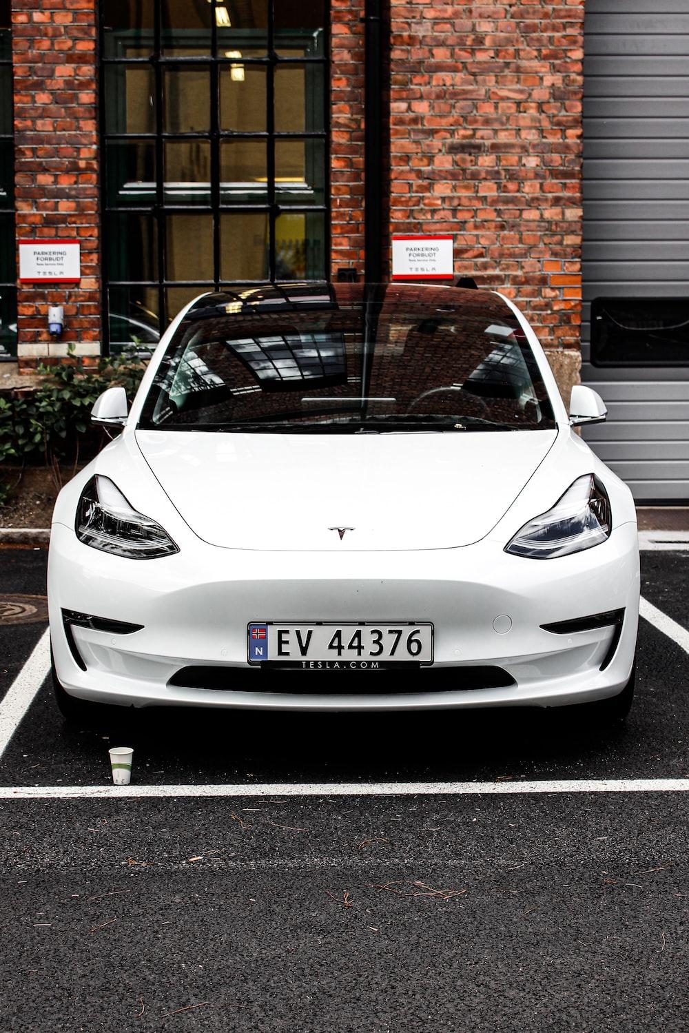 White Tesla Car Photo Automobile Image